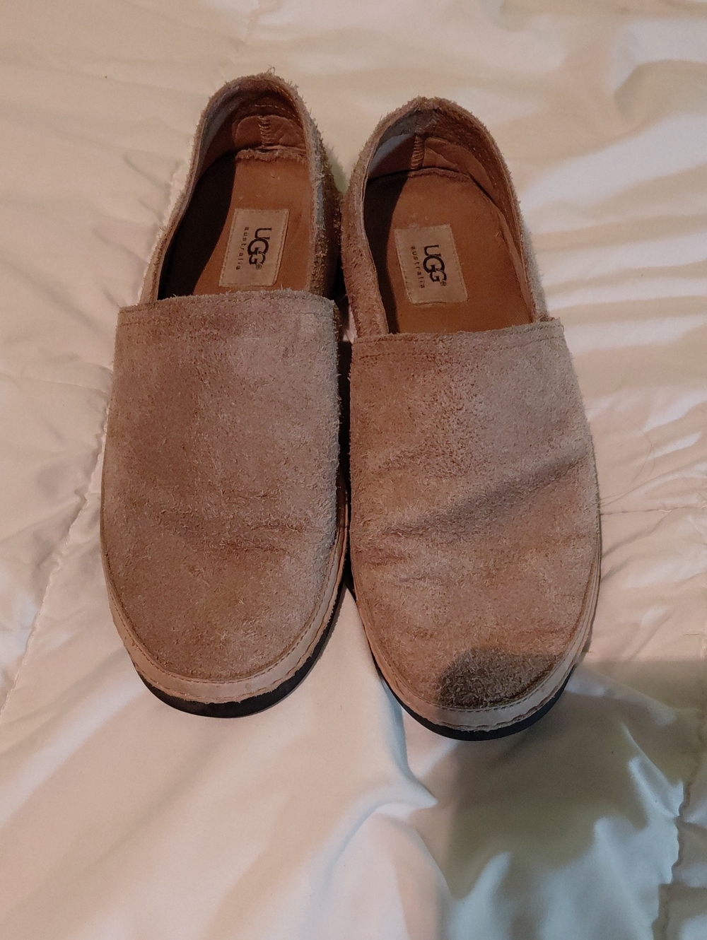 UGG Men’s Suede Slip-On Loafers in Light Brown